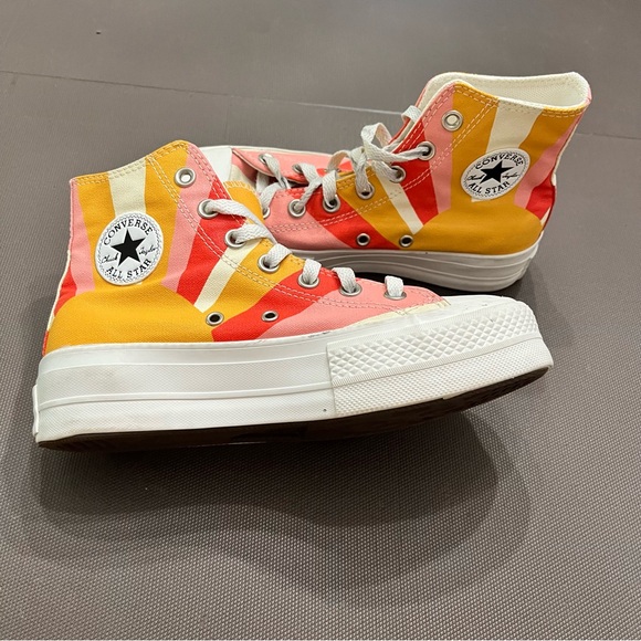 Converse Hi Top All Star Lift Platform Summer Spirit Sunrise Boho Hippie Women 6 - Picture 1 of 11